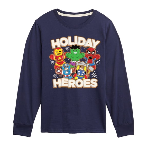 Marvel - Holiday Heroes - Youth Long Sleeve Graphic T-Shirt