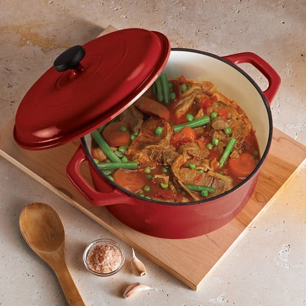 Tramontina Enameled Cast Iron 6.5 Quart Round Dutch Oven, Red - image 4 of 7
