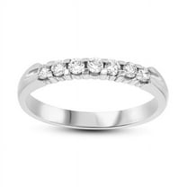 0.25 CTTW 7 Stone Round Diamonds Shared Prong Anniversary or Wedding Band 14K Gold Bridal Ring H-J SI - Size 5