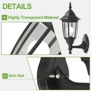 EMART Outdoor Porch Light, Exterior Waterproof Wall Light Fixtures, Anti-Corrosion Plastic Material for Backyard, Garage - Black, 1 Pack