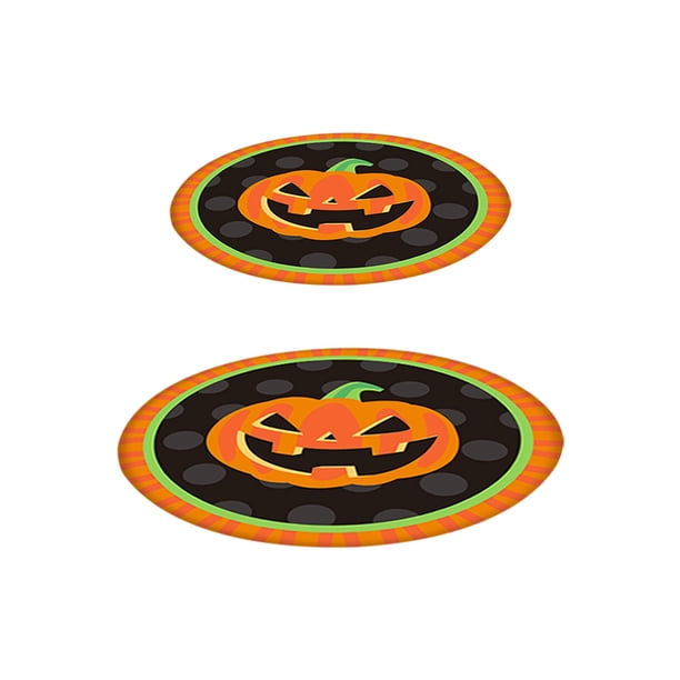 Placas de Papel de Halloween,2024 Nueva Vajilla de Papel Desechable 9 Taza de Calabaza de 7 Pulgadas,Placas Redondas de Fiesta de Halloween Tazas de Papel de Halloween