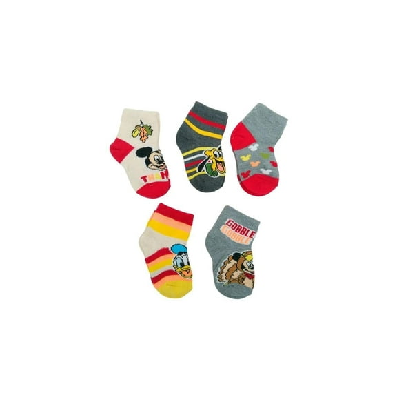 Baby Boys Socks Thankful 5 Pairs Baby Quarter Socks in Sizes 12-24 Months