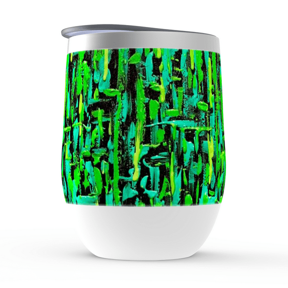 Motley Eye Stainless Steel Stemless Wine Tumbler 12oz | Gift | Bpa Free | Vacuum Insulated Double-Wall | With Lid