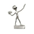 thumbnail image 2 of Real Metal Football UFO Alien Throwing a Hail Mary Pass Pewter Statue, 2 of 4