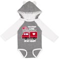 thumbnail image 3 of Inktastic Valentine Fire Truck White and Pink Hearts Boys or Girls Long Sleeve Baby Bodysuit, 3 of 5