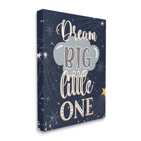Stupell Industries Dream Big Little One Outer Space Shooting Stars, 30 x 40, Designed by Andrea Jasid Grassi