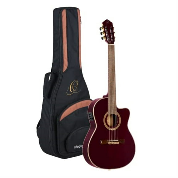 Performer Series Solid Top Thinline Crossover Acoustic-Electric Nylon Classical Guitar with Bag