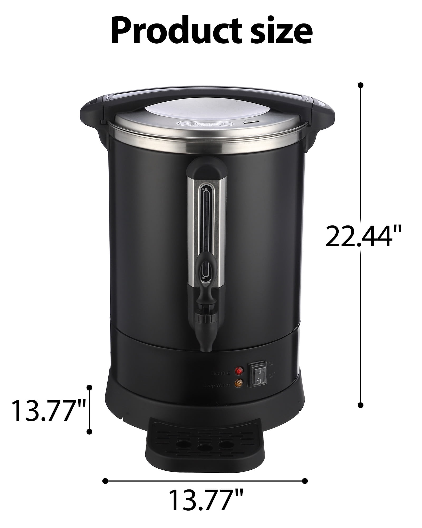 100-Cup Commercial Coffee Urn - 14L Stainless Steel Percolator With Temperature Control