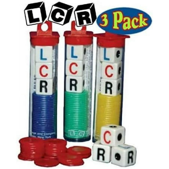 LAICAIW Ensemble de Jeu de dés LCR (Centre Gauche Droit) - Lot de 3 Couleurs Assorties