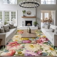 thumbnail image 3 of Area Rug for Living Room, Spring Floral Non-Slip Indoor Large Carpet for Bedroom/Dining Room, Farmhouse Elegant Flowers Vintage Art Washable Low-Profile Rectangle Floor Runner Rugs - 5 x 8 Ft, 3 of 8