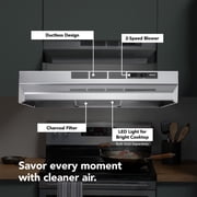 Broan-NuTone Ductless Range Hood for Under Cabinet, 30 Inch, PrintGuard Stainless Finish