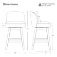 thumbnail image 5 of ReNest 26" Swivel Counter Height Bar Stools, Modern Upholstered Counter Stools with Back and Wood Legs for Kitchen Island & Home Bar, Cream Fabric, Set of 4, 5 of 13