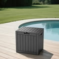 thumbnail image 6 of 30 Gallon Resin Deck Box, Outdoor Storage Box for Patio Furniture, Cushions, Garden Tools and Pool Supplies, Lockable Lid and Side Handles,Black, 6 of 7