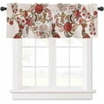 thumbnail image 2 of Easter Curtain Valances for Windows, Print Flowers Bohemian Style Rabbits Linen Texture Rod Pocket Valance Window Treatments Short Curtains for Kitchen Bathroom Living Room, 2 of 6