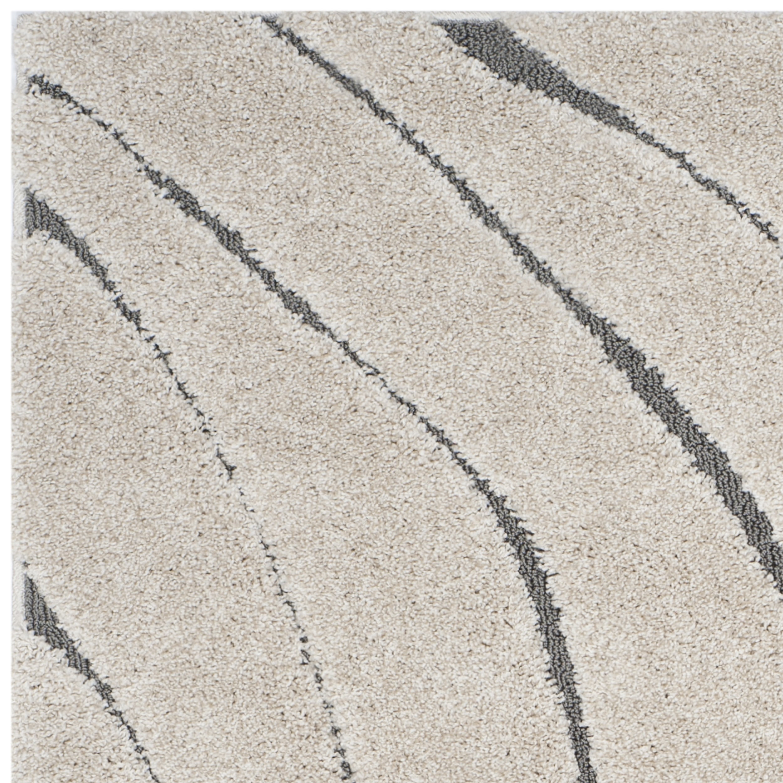 SAFAVIEH Florida Tabitha Geometric Waves Shag Area Rug, Cream/Grey, 8' x 10'