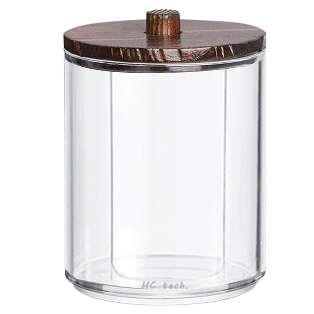 Contenant Rond Portable en Acrylique pour Plusieurs Produits de Beauté, Idéal pour Organiser les Cotons Démaquillants et les Disques de Coton, Compact pour le Rangement Quotidien, Domestique et de Voyage