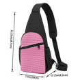 thumbnail image 2 of Wukai Pink Gingham Versatile Chest Bag with Adjustable Strap and Multiple Pockets for Daily Use, Outdoor Sports, Shopping, and Excursions, 2 of 6