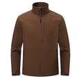 thumbnail image 4 of Muvtei Men's Softshell Jacket Fleece Lined Waterproof Stand Collar Soft Lightweight Shell Rain Jacket Windbreaker Outdoor Hiking Brown 2XL, 4 of 9