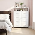 thumbnail image 7 of Nextay 8-Drawer Dresser with Open Shelf, Tall Storage Chest of Drawers for Bedroom, Entryway, Living Room, White, 7 of 7