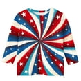 thumbnail image 4 of FamilyThread Kids Striped Shirts Short Sleeve Boy Girls July 4th Patriotic Tee Top Pattern Short Sleeve Round Neck Top T-shirt For Kids, 4 of 5