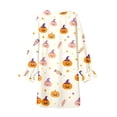 thumbnail image 5 of Baby Girl Pajamas Loose Halloween Pumpkin Print Long Sleeve Ruffle Crew Neck Nightgown Pjs for Girls Size 3-4 Y, 5 of 5