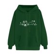 thumbnail image 4 of IROINNID Women's Long Sleeve Hoodie Mid-Length Leisure Christmas Print Pocket Sweatshirts Shirt Pullover, Green, 4 of 5