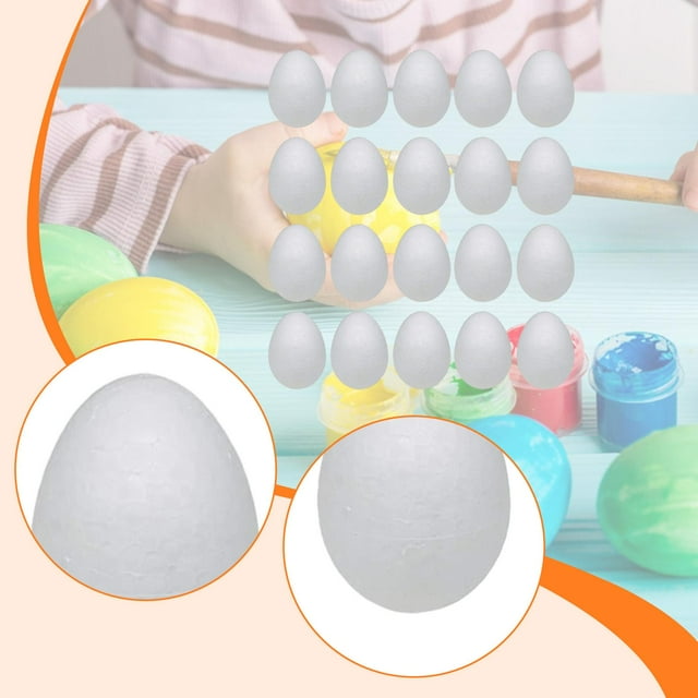 20 huevos de espuma para manualidades, huevos de Pascua, multifuncionales, suaves, para pintar y hacer manualidades, adornos para cestas, rellenos