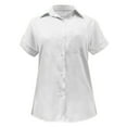 thumbnail image 4 of WTXUE Button-Up Shirts Short Sleeve, Notch Neck Shirts for WomenButton Down Cropped Shirts Crop Solid Lapel Blouse Shirt Wit Cotton Solid | Workwear for Women White L, 4 of 5