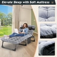 thumbnail image 4 of NAIZEA Portable Folding Camping Cot, Adjustable Heavy Rollaway Sleeping Bed, Outdoor Folding Lounge Chair with Mattress and Pillow, 4 of 8