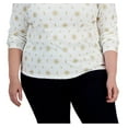 thumbnail image 3 of Karen Scott Women's Holiday Printed Mock Neck Top White Size 2X, 3 of 3