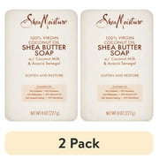 (2 pack) SheaMoisture Shea Butter Hydrating Bar Soap 100% Virgin Coconut Oil All Skin Type, 8 oz