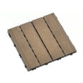 thumbnail image 3 of Patio Floor Tiles Pack of 11 WPC Wood-Plastic Composite Patio Deck Tiles DIY Interlocking Decking Tiles, Quick Deck Floor Tile, Court Tile, Water Resistant Indoor Outdoor -11.8" Oak, 3 of 7