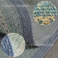 thumbnail image 2 of VHC Brands Jolie Farmhouse 20"x30" Accent Rug Blue Textured Jute Striped Pad Oval Floor Decor, 2 of 7