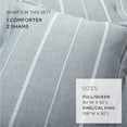 thumbnail image 6 of Lush Decor Classic Farmhouse Woven Striped Comforter Set, 3 Piece Set, Full/ Queen, Blue & Off White - Farmhouse Bedding Set - Chalk Stripe Comforter - Yarn Dyed - Blue Bedroom Decor, 6 of 7