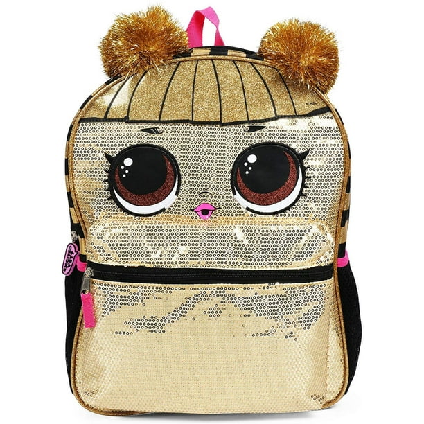LOL Surprise Doll Girls Backpack Queen Bee Sequin Bookbag 16 inch