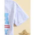 thumbnail image 6 of Independence Day Baby Girls Boys Romper, Short Sleeve Crew Neck USA Letters Print Summer Bodysuit, 6 of 9