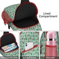 thumbnail image 4 of Sling Backpack,Light Blue Christmas Santa and Tree Pattern Sling Bag with Water Bottle Holder,Waterproof Sling Bag for Men/Women with Headphone Jack for Hiking,Travel, 4 of 6