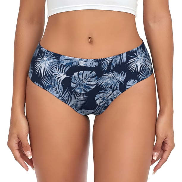 Balery Tropical Leaves Ropa Interior de Algodón para Mujer con Dibujo – Braguitas Cómodas y Elásticas, Estilo Clásico-Medium