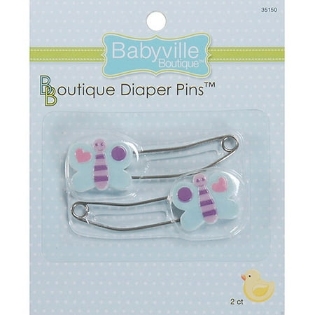 Dritz Babyville Diaper Pins Sweet Stuff Butterfly