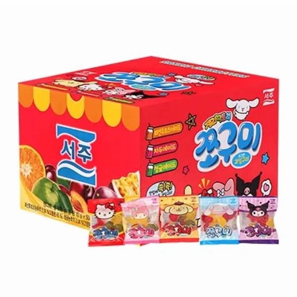 Seoju Sanrio Character Jellies (Korea), 10g case 50 count