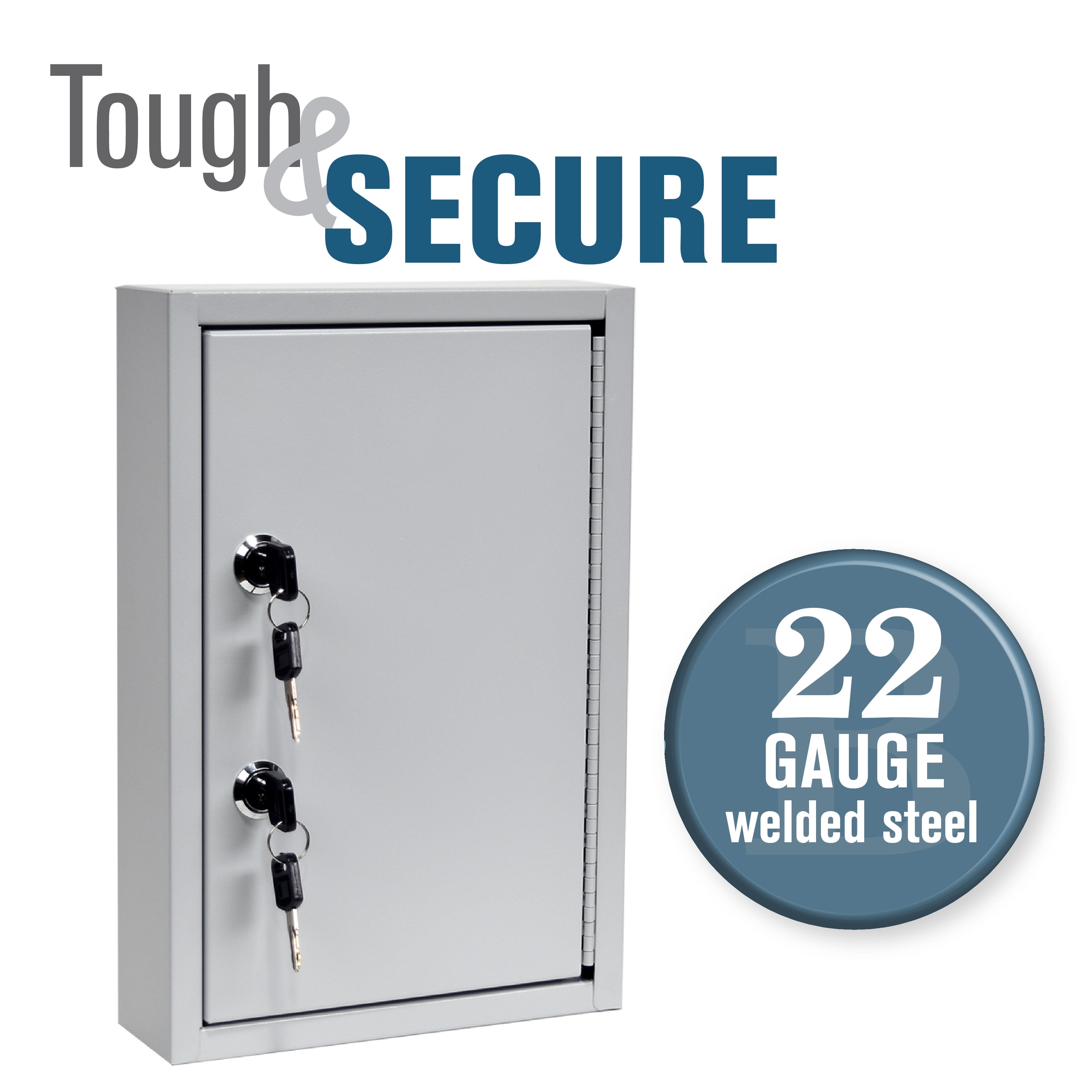 BankSupplies Fort Knox 40 Key Cabinet | Dual Lock Control Key Box | 22 Gauge