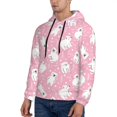 thumbnail image 3 of Wukai Pink Cartoon Bear Print Men Hoodies Fleece Sweatshirts Long Sleeve Sweaters Pullover Fall Outfits Winter Clothes-X-Large, 3 of 7