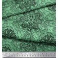 thumbnail image 1 of Soimoi Crepe Silk Fabric Mandala Ethnic Print Fabric by Yard 42 Inch Wide, 1 of 1