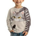 thumbnail image 3 of POLERO 2 Pack American Shorthair Cat Boys Long Sleeve Shirts 3-4 Years Kids Soft Breathable Crewneck Tee T-Shirt Purple Grey Basic Long Sleeve Top Winter Cloth, 3 of 6