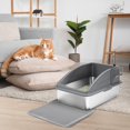 thumbnail image 4 of Dsseng Bacs à Litière pour Chats en Acier Inoxydable pour Chats d'Intérieur Gris Foncé, 4 of 8