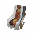 thumbnail image 4 of Funny Bear Soft Flannel Fleece Throw Blanket, National Russian Instrument Balalaika String Music with Ethnic Scarf, Cozy Plush for Indoor and Outdoor Use, 50" x 60", Cinnamon Multicolor, by Ambesonne, 4 of 6