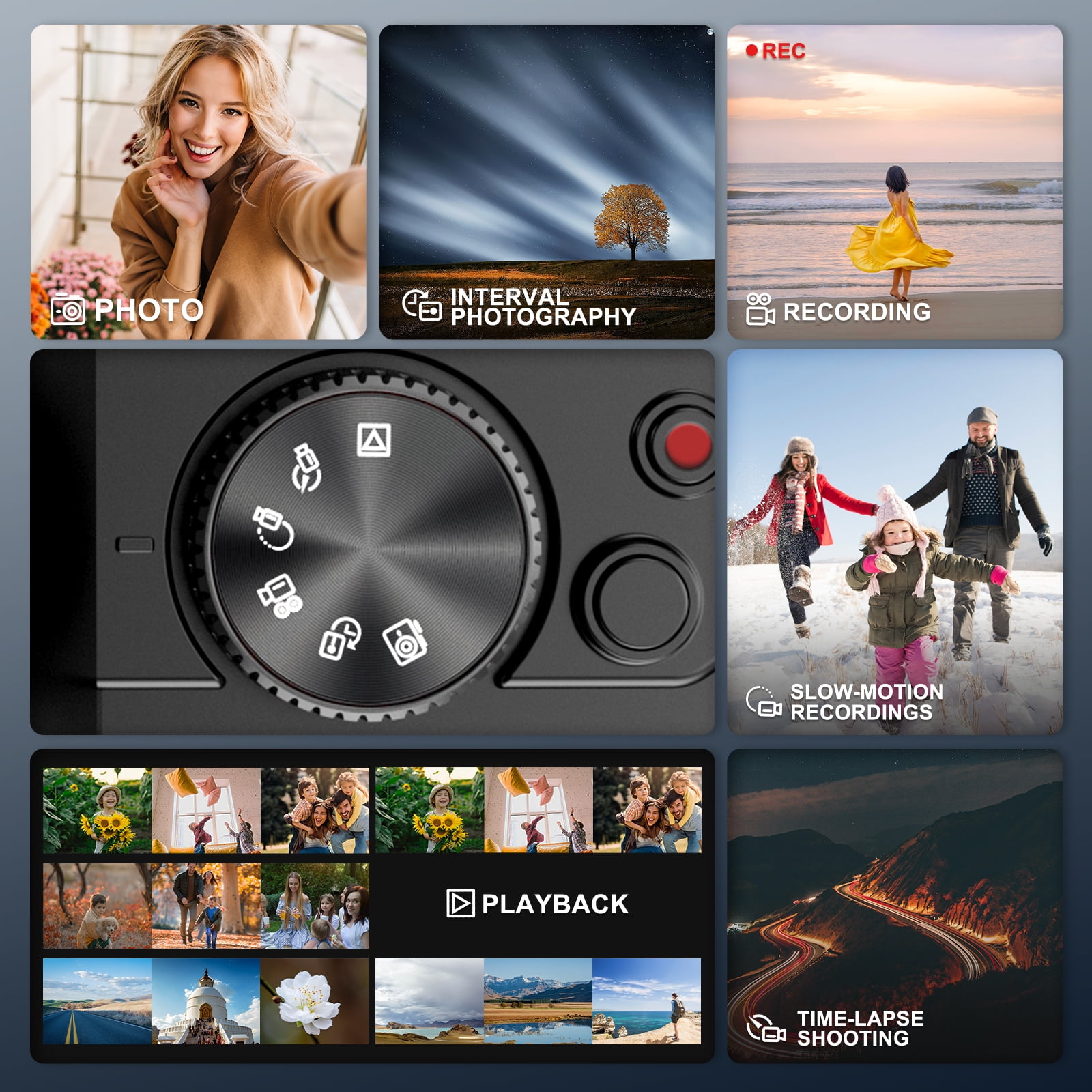 NBD 4K Digital Cameras for Photography,48 MP Autofocus Vlogging Camera with 52mm Wide Angle & Macro Lens,White
