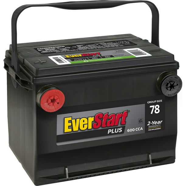 EverStart Plus Lead Acid Automotive Battery, Group 78 (12 Volt/600 CCA