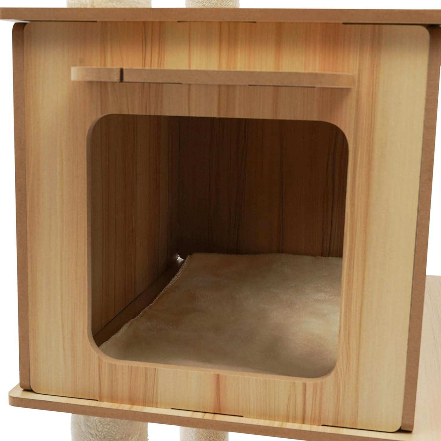 Cat Tree, 55 Inches Tall Cat Tower Condo with Plush Ball for Indoor Cats, Cat House Furniture with Clear Capsule Cat Bed, Multi-Layer Platform and Sisal Scratching Posts