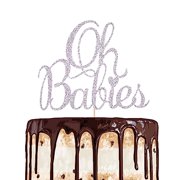 Oh Babies Cake Topper for Twins Baby Shower - Gender Reveal for Boys and Girls - Baby 6 Months, 1st Birthday - Safe and Adorable Decoration -